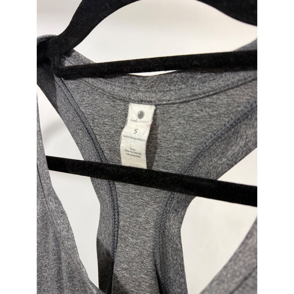 Yogalicious Womens Heather Gray Racerback Activewear Tank Top Size S - Picture 4 of 9